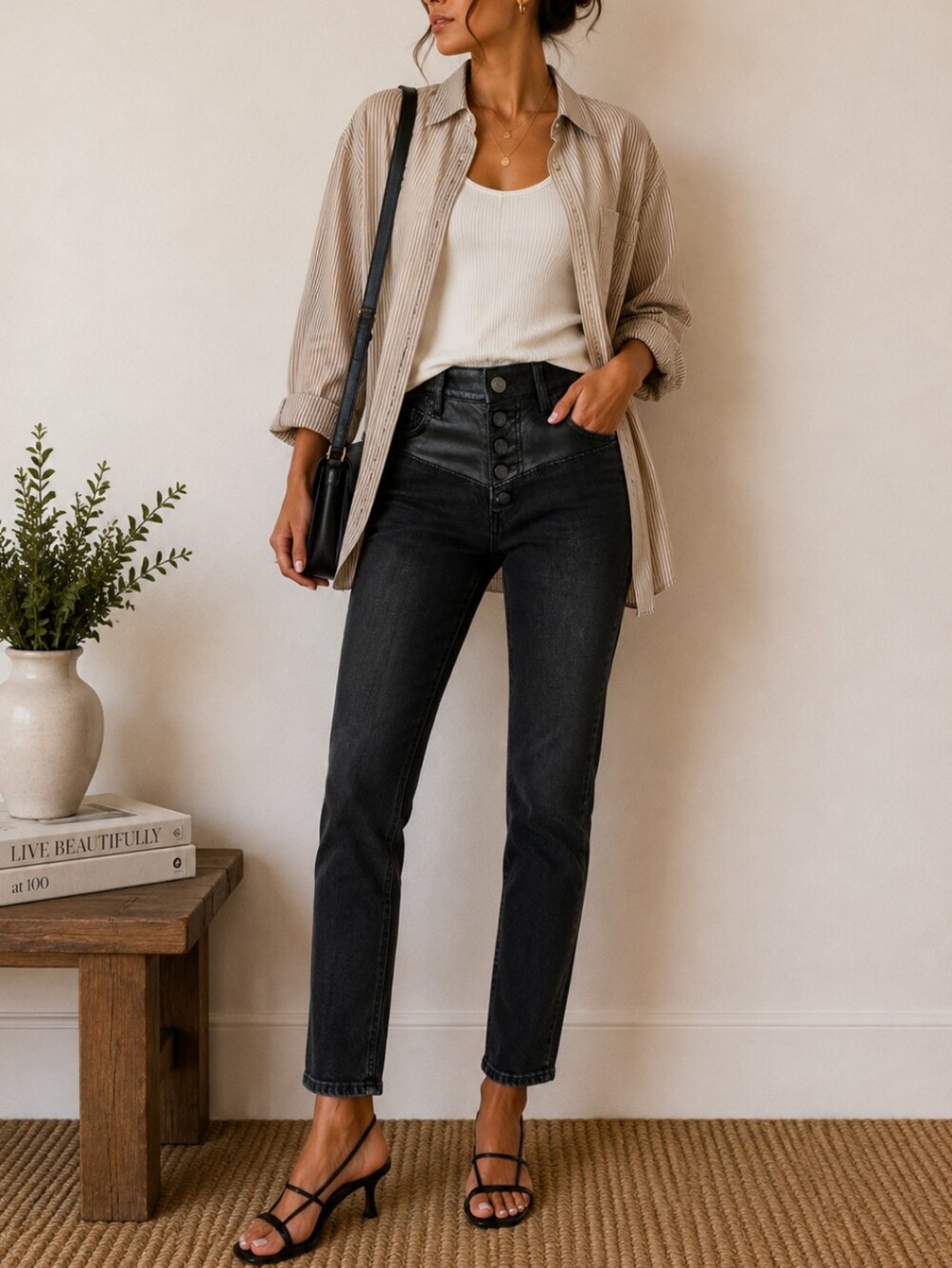 Current Elliott Black The Fused High Waist Stiletto Skinny Jean